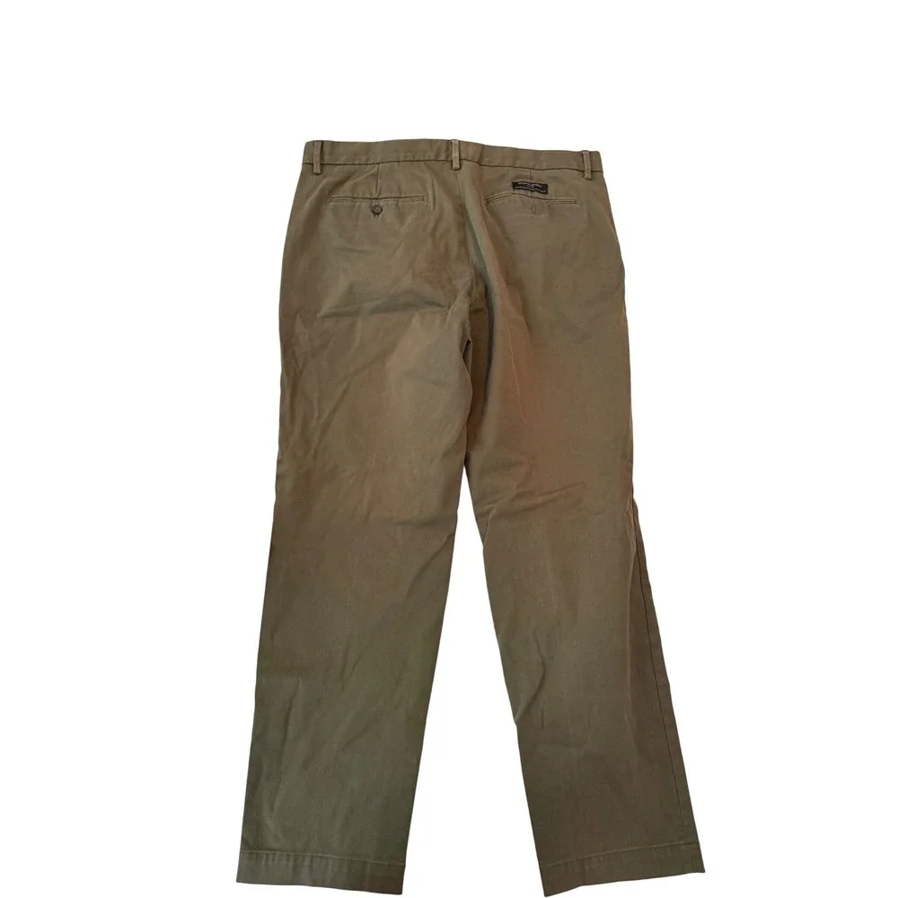 Banana Republic Mens Tapered Fit Chinos Olive Green Stretch Stain Resistant36x30